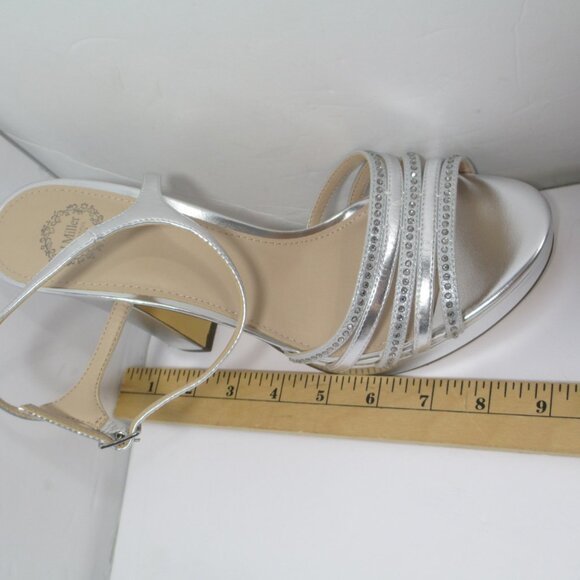 I. Miller Womens 9.5 Sylas Silver Pump Sandals Formal Party Wedding NEW - Picture 9 of 11